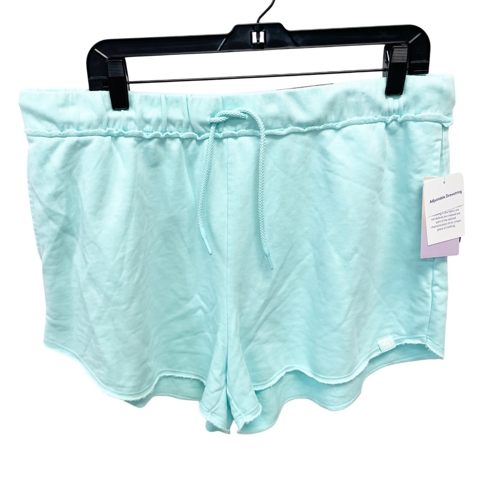 JoyLab Women's Light Blue High-Rise French Terry Drawstring Shorts Size XL